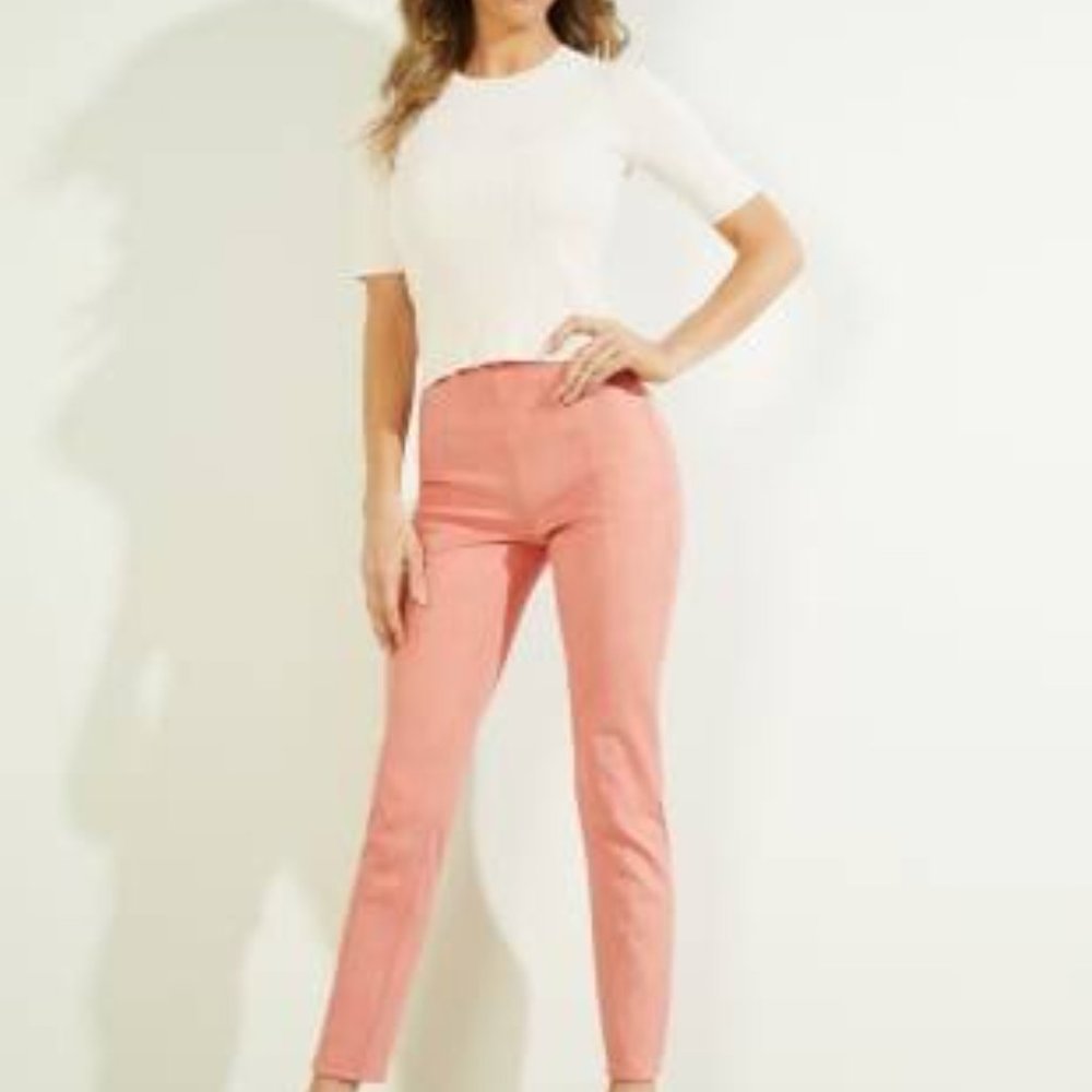 Guess Leggings Faux Suede Pink